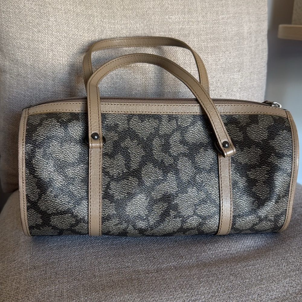 Vintage Yves Saint Laurent Giraffe Papillon Bag | Top Handle YSL Canvas - Picture 3 of 9